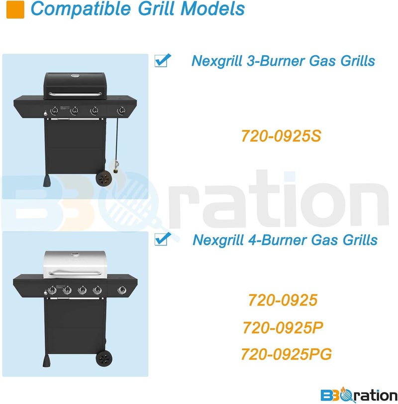BBQration Grill Parts for Nexgrill 4 Burner 720-0925 720-0925P 720-0925PG, Cooking Grate, Heat Shield and Burner Kit for Nexgrill 720-0925P Replacement Parts for Nexgrill 4 Burner 720-0925 - Image 2